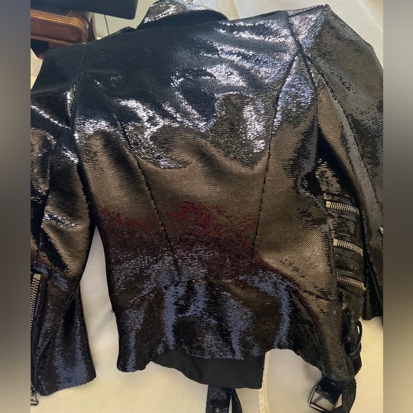 Stunning BALMAIN Sequin Motorcycle jacket Sold Out!! Size 36 like new condition - Picture 7 of 10